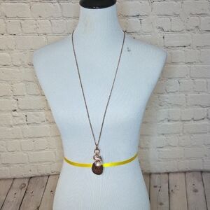Premier Designs Gold and Brown Pendant Necklace
